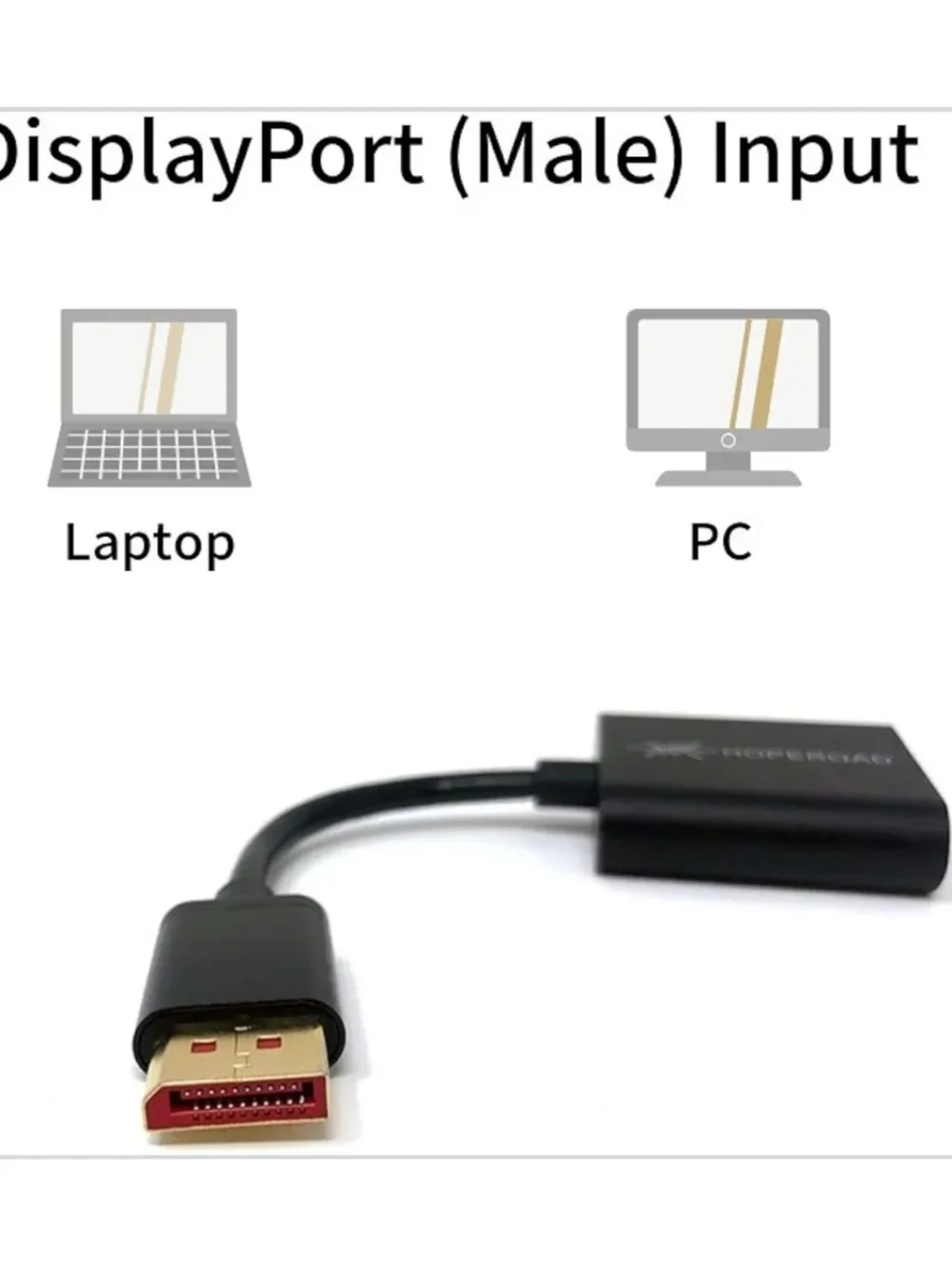 Black DisplayPort to HDMI 4K HDMI Adapter (HopeRoad)